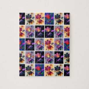 Autumn Leaves Rustic Patchwork Quilt Collage Legpuzzel