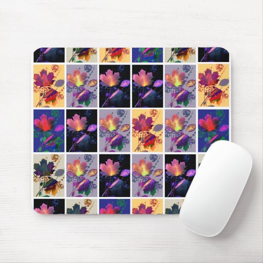 Autumn Leaves Rustic Patchwork Quilt Collage Muismat (Met muis)