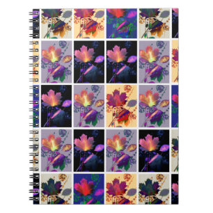 Autumn Leaves Rustic Patchwork Quilt Collage Notitieboek