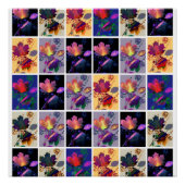 Autumn Leaves Rustic Patchwork Quilt Collage Perfect Poster (Voorkant)