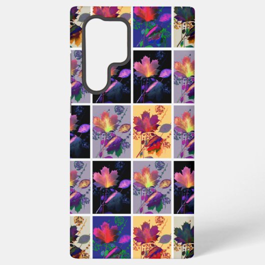 Autumn Leaves Rustic Patchwork Quilt Collage Samsung Galaxy Hoesje (Achterkant)