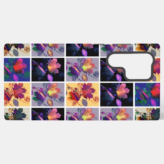 Autumn Leaves Rustic Patchwork Quilt Collage Samsung Galaxy Hoesje (Achterkant horizontaal)