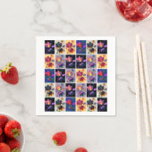 Autumn Leaves Rustic Patchwork Quilt Collage Servetten (Insitu)