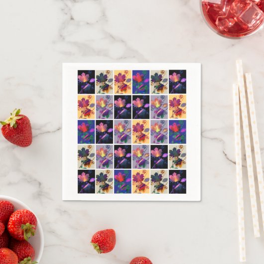 Autumn Leaves Rustic Patchwork Quilt Collage Servetten (Insitu)