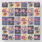 Autumn Leaves Rustic Patchwork Quilt Collage Stenen Onderzetter (Voorkant)