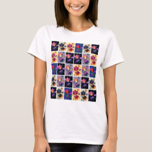 Autumn Leaves Rustic Patchwork Quilt Collage T-shirt