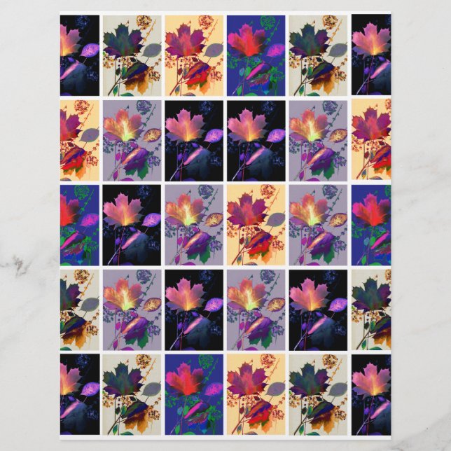 Autumn Leaves Rustic Patchwork Scrapbook Paper (Voorkant)