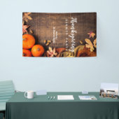 Autumn Leaves Rustic Pumpkin Thanksgiving Dinner Spandoek (Beurs)