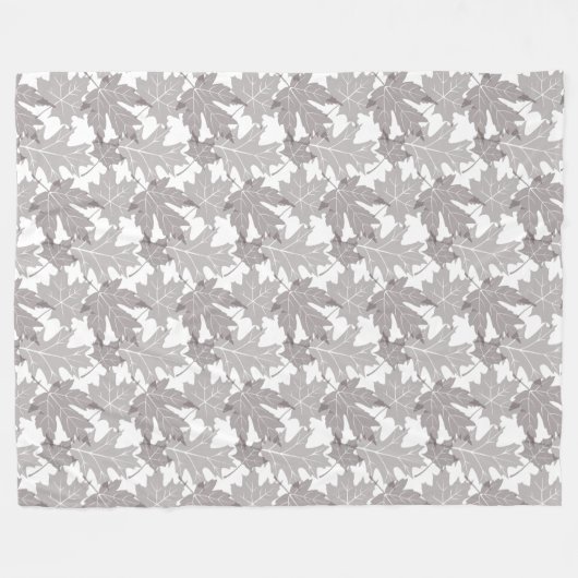 Autumn Leaves, scattered taupbladeren on white Fleece Deken (Voorkant (Horizontaal))