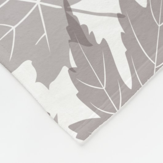 Autumn Leaves, scattered taupbladeren on white Fleece Deken (Hoek)