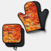 Autumn Leaves Seasonal Ovenwant & Pannenlap Set (Voorkant / Achterkant)