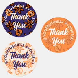 Autumn Leaves Social Media Small Business Bedankt Labels