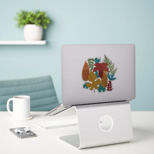 Autumn Leaves Sticker (Laptop op bureau)