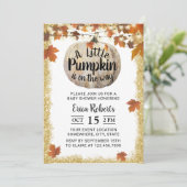 Autumn Leaves String Lights Baby shower Kaart (Staand voorkant)