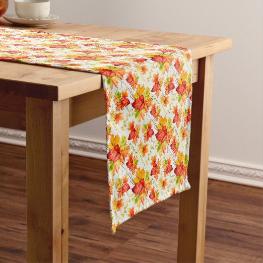 Autumn Leaves Table Runner Korte Tafelloper (Voorbeeld)