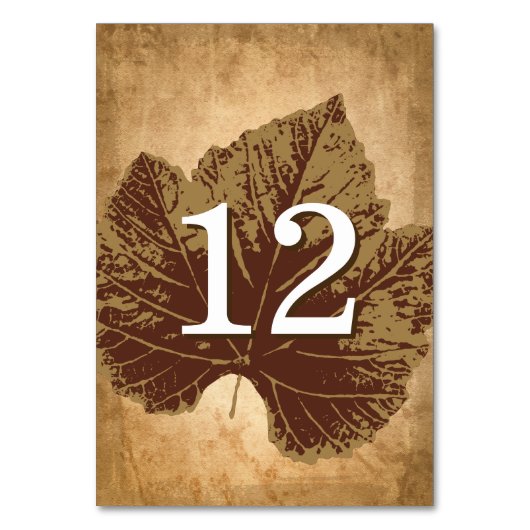 Autumn Leaves tafel Kaart | Rustieke herfst bruilo (Voorkant)