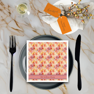Autumn Leaves Terrazzo Effect Aangepaste naam Servet