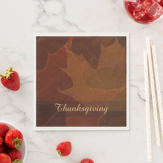 Autumn Leaves Thanksgiving aangepaste tekstkleur Servet (Insitu)