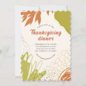 Autumn Leaves Thanksgiving Dinner Invitation Kaart (Voorkant)
