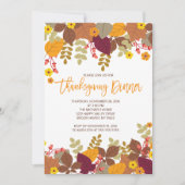 Autumn Leaves Thanksgiving Dinner Invite Kaart (Voorkant)