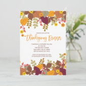 Autumn Leaves Thanksgiving Dinner Invite Kaart (Staand voorkant)