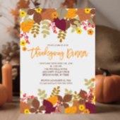 Autumn Leaves Thanksgiving Dinner Invite Kaart