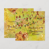 AUTUMN LEAVES Thanksgiving Dinner Kaart (Voorkant / Achterkant)