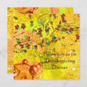 AUTUMN LEAVES Thanksgiving Dinner Kaart (Voorkant / Achterkant)