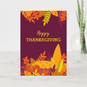 Autumn Leaves Thanksgiving Holiday Greeting Kaart (Voorkant)