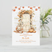 Autumn Leaves Thanksgiving Party Kaart (Staand voorkant)