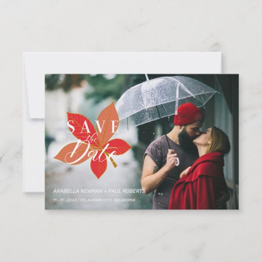 Autumn Leaves Themed Wedding Custom Photo Script (Voorkant)