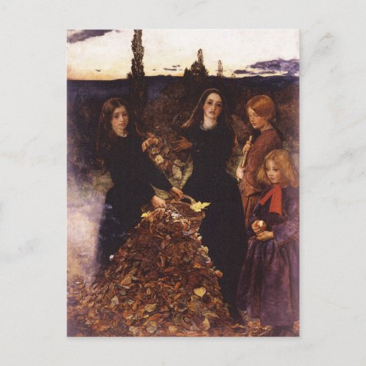 Autumn Leaves van John Everett Millais Briefkaart (Voorkant)