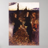 Autumn Leaves van John Everett Millais Poster (Voorkant)