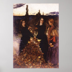 Autumn Leaves van John Everett Millais Poster