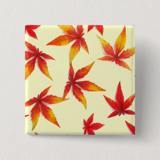 Autumn Leaves Vierkante Button 5,1 Cm (Voorkant)