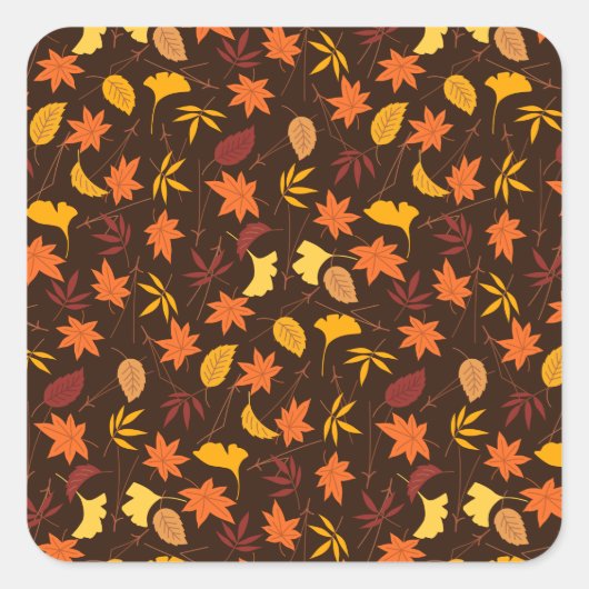 Autumn Leaves Vierkante Sticker (Voorkant)