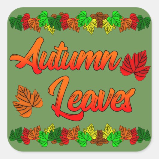 Autumn Leaves Vierkante Sticker (Voorkant)