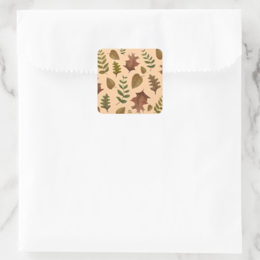 Autumn leaves vierkante sticker (Tas)