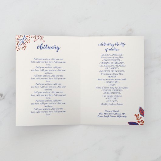 Autumn Leaves viert begrafenisprogramma voor het l Programma (Binnen)