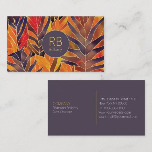 Autumn Leaves Visitekaartje (Voorkant / Achterkant)