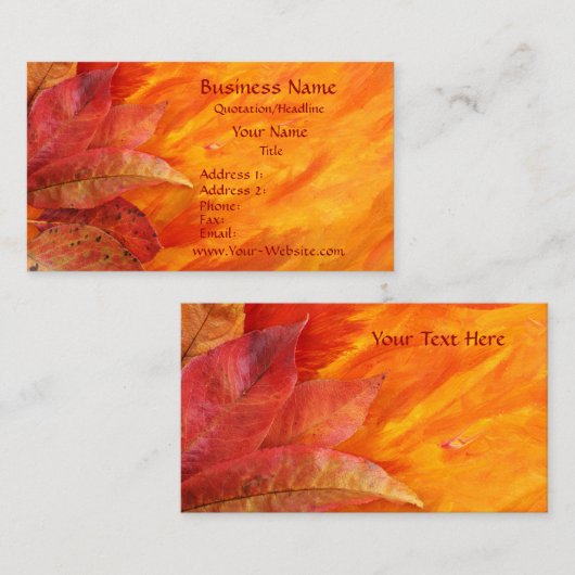 Autumn Leaves Visitekaartje (Voorkant / Achterkant)