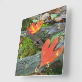 Autumn Leaves Wall Clock Vierkante Klok (Hoek)