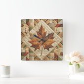 Autumn Leaves Wall Clock Vierkante Klok (Huis)