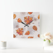 Autumn Leaves Wall Clock Vierkante Klok (Huis)