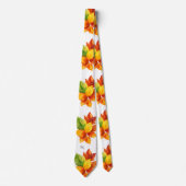 Autumn Leaves Watercolor Fall Foliage Pattern Stropdas (Voorkant)