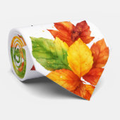 Autumn Leaves Watercolor Fall Foliage Pattern Stropdas (Opgerold)