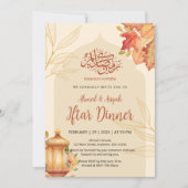 Autumn Leaves Watercolor Iftar Dinner Invitation Kaart (Voorkant)