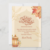 Autumn Leaves Watercolor Iftar Dinner Invitation Kaart (Achterkant)