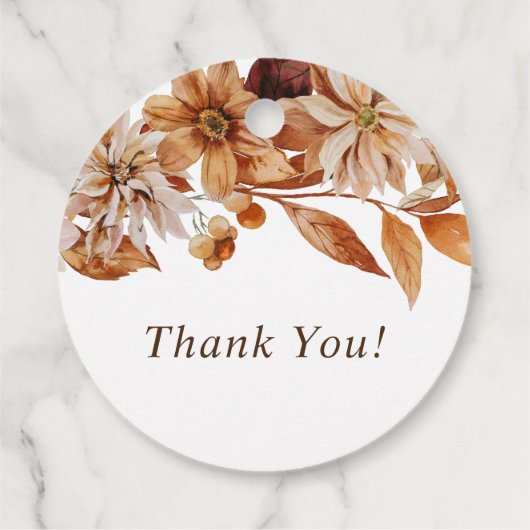 Autumn Leaves Wedding Bedankjes Labels (Achterkant)