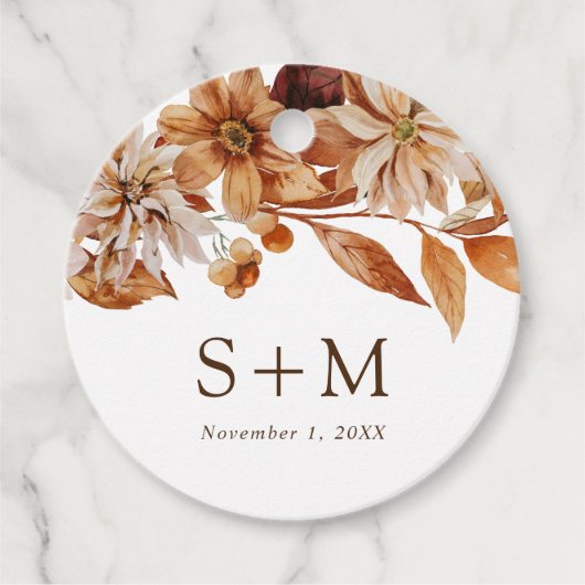 Autumn Leaves Wedding Bedankjes Labels (Voorkant)